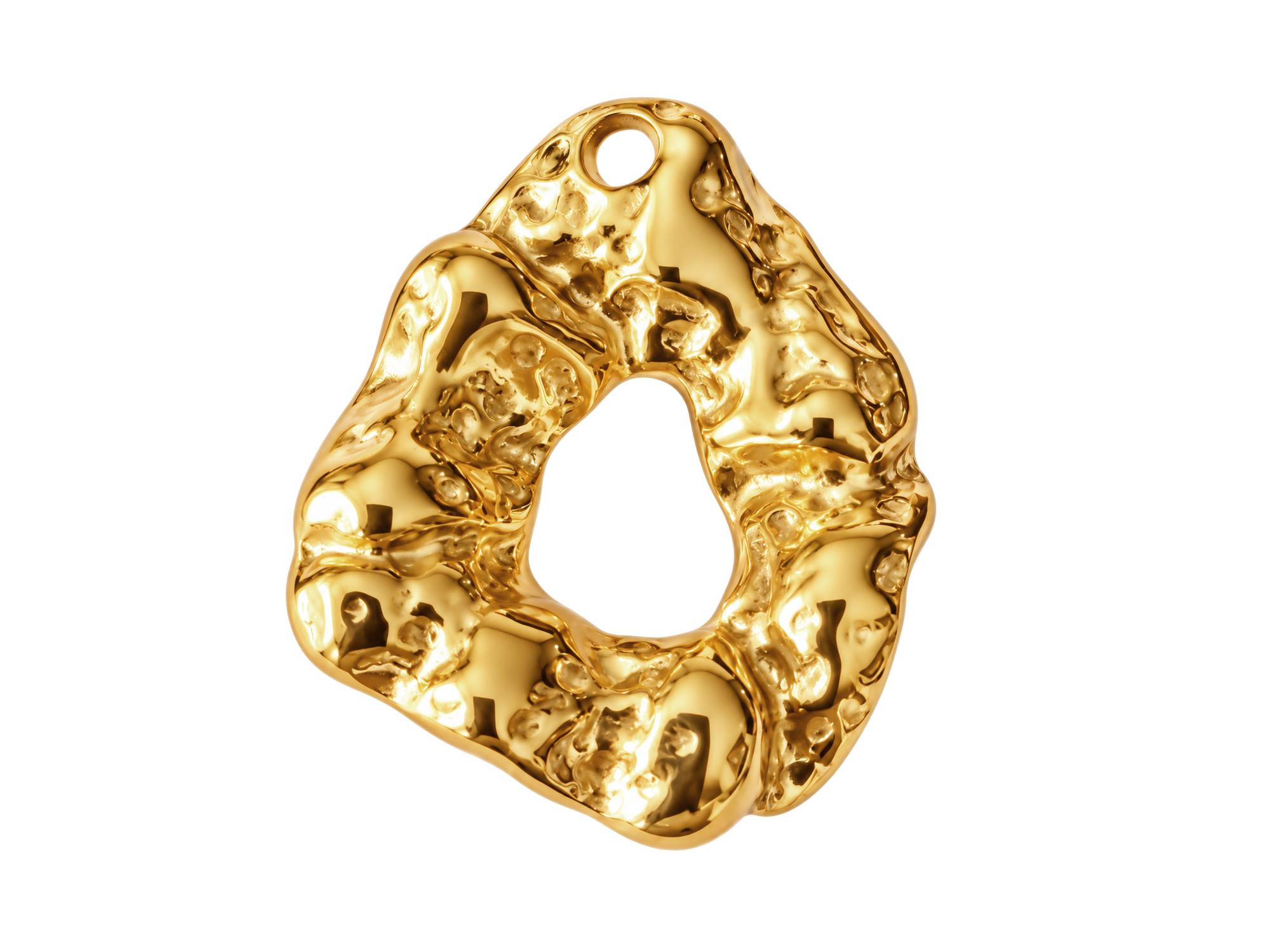 gehämmertes Metallelement ~30x25mm zum Machen von Ohrringen