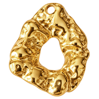 Schmuckelement gehämmert ~30x25mm, Edelstahl, gold