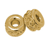 Großlochperle ~8x5mm, Zinklegierung, gold
