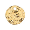 Anhänger Münze gehämmert ~11mm, Zinklegierung, gold