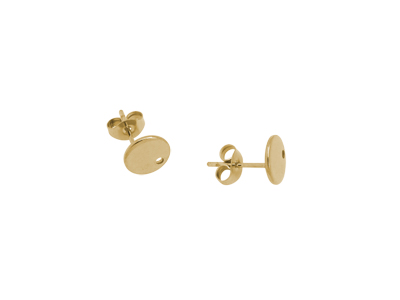 goldene Ohrstecker Scheibe 8mm