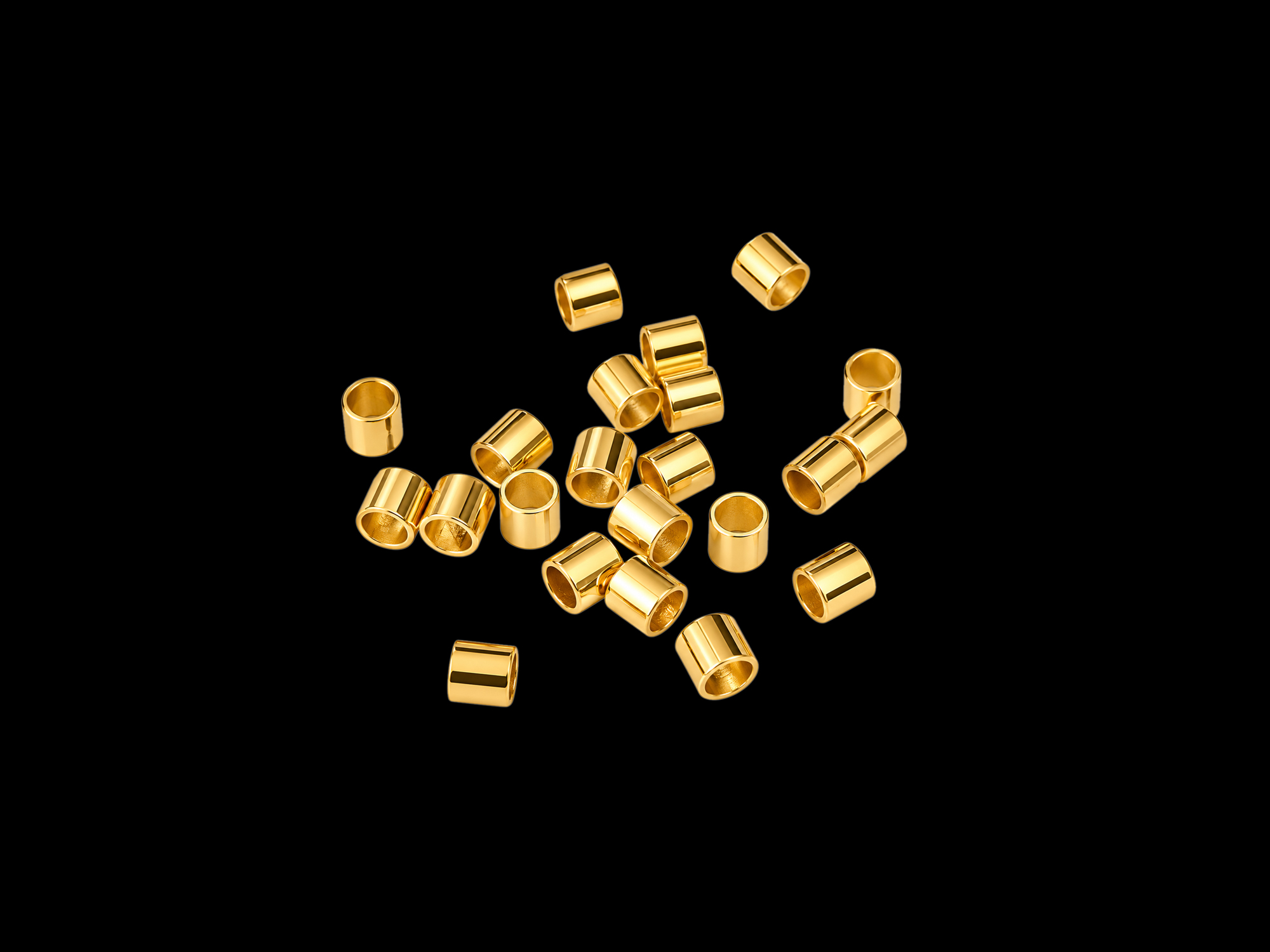 goldene Quetschröhrchen 2x2mm zum Schmuckmachen