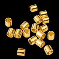~100 Stk. Quetschröhrchen 2x2mm, Messing, gold
