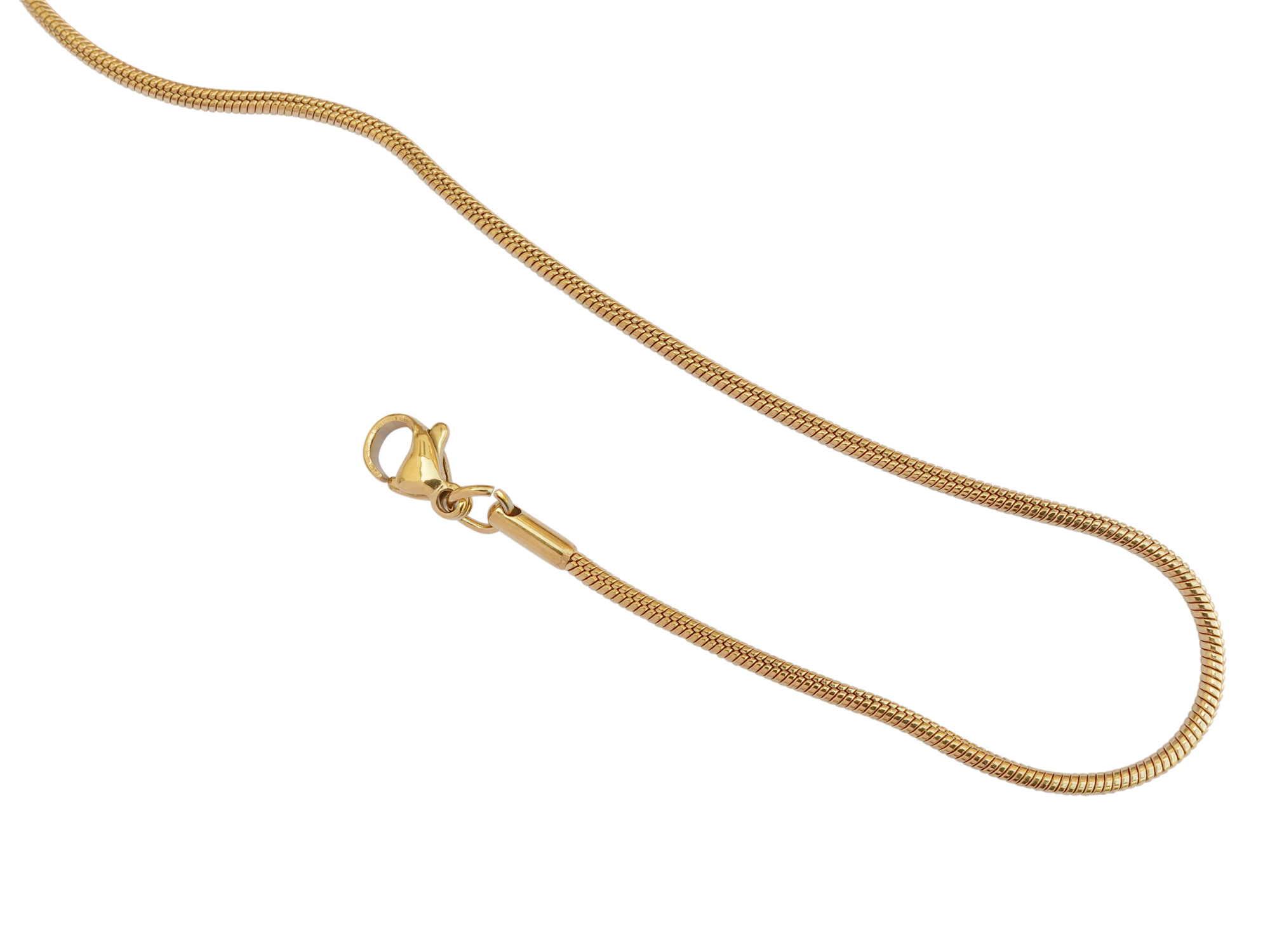 goldene 1,3mm Schlangenhalskettchen aus Edelstahl 45cm zum S