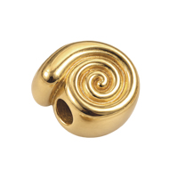 Metallperle Schnecke ~7mm, Edelstahl, gold