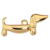 Anhänger Dackel Hund ~13x28mm, Zinklegierung, gold