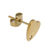 10 Stk. Ohrstecker Herzen ~8mm, Edelstahl, gold