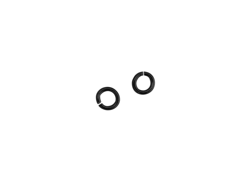offene, schwarze 4mm Ringe Springringe Biegering aus Edelsta