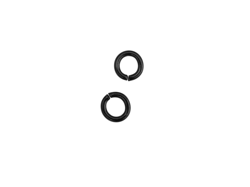 offene, schwarze 5mm Ringe Springringe Biegering aus Edelsta
