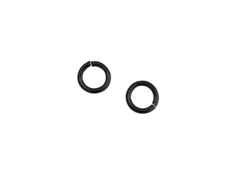 offene, schwarze 6mm Ringe Springringe Biegering aus Edelsta