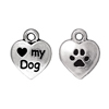 Anhänger love my dog ~10x12mm, Zinklegierung, altsilber