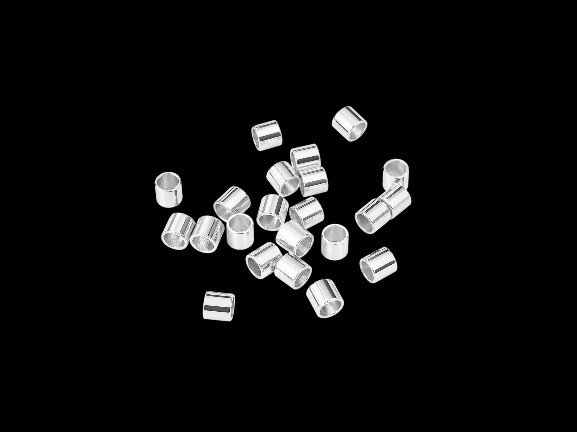silberne Quetschröhrchen 2x2mm zum Schmuckmachen