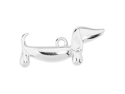 silberner Schmuckanhänger, Charm - Dackel Hund, Dachshund