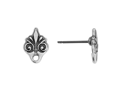 floral verzierte, altsilberne Ohrstecker zum Schmuckmachen