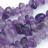 1 Strang (~79cm) echter Amethyst-Steinperlen, kleine Splitter