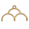 1 Paar gewölbter 3fach Abschlüsse für Miyuki Perlen ~22x14mm, echt vergoldet