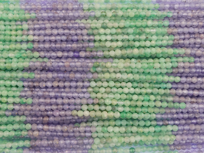 Kombination aus echtem 2mm Emerald und Tanzanit Steinperlen