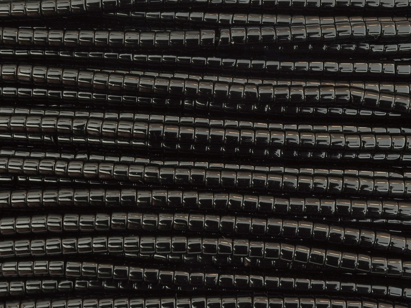 Obsidian Steinperlen, kurze Walzen 3x2mm zum Schmuckmachen