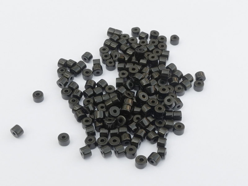 Obsidian Steinperlen, kurze Walzen 3x2mm zum Schmuckmachen