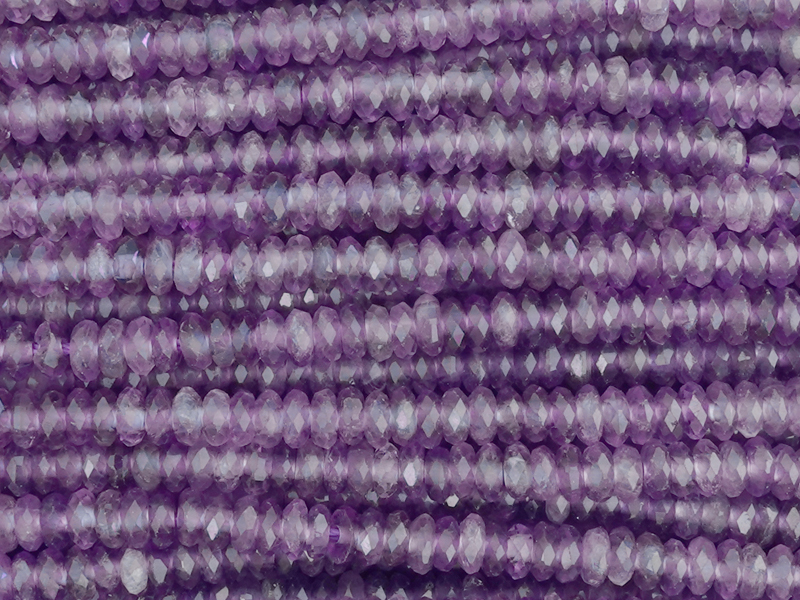 geschliffene Amethyst Steinperlen Rondellen 3x1mm zum Schmuc