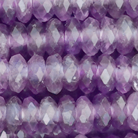 1 Strang (~37,5cm) echter Amethyst Steinperlen, facettierte Rondellen ~3x1mm