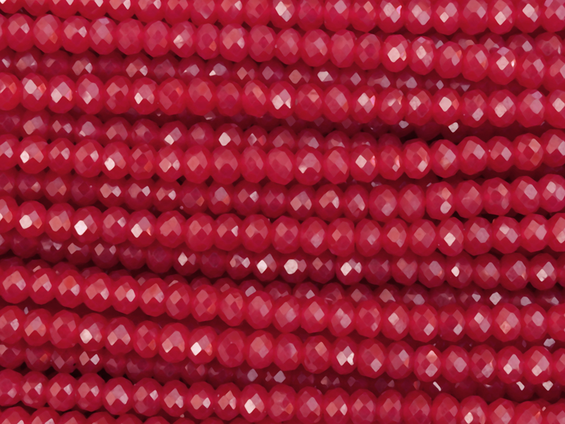 geschliffene Rubin Steinperlen Rondellen 3x2mm zum Schmuckma