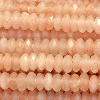 1 Strang (~37,5cm) echter Sonnenstein Perlen, facettierte Rondellen ~3x1mm