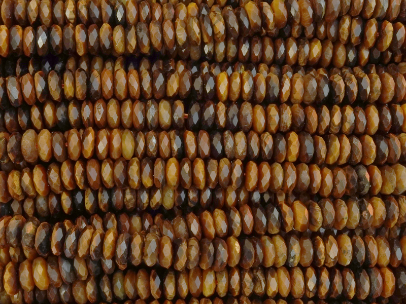 facettierte, scheibenförmige Tigerauge Steinperlen 5x2mm zum
