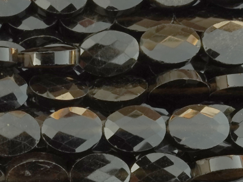 facettierte Obsidian Steinperlen oval 8x6mm zum Schmuckmache