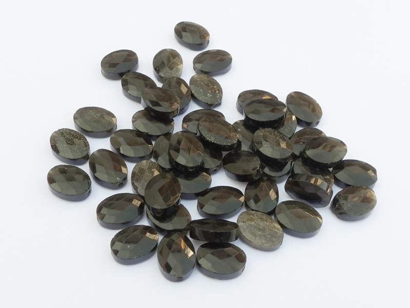 facettierte Obsidian Steinperlen oval 8x6mm zum Schmuckmache