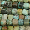 1 Strang (~39cm) echter Türkis Steinperlen, kleine Würfel ~2x2mm