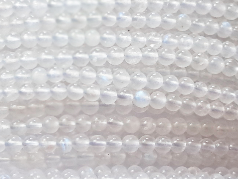 echte, runde Mondstein Perlen 4mm zum Schmuckmachen