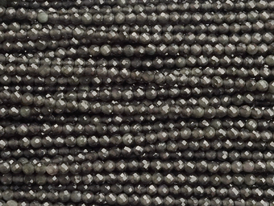 winzige facettierte Obsidian Steinperlen rund 2mm - B2B Groß