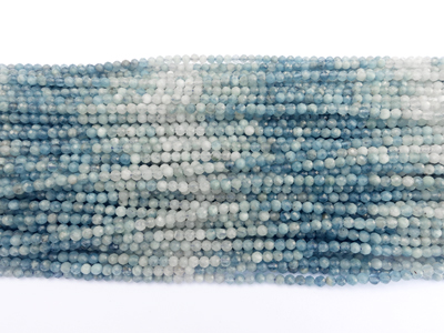 geschliffene blaue Aquamarin Steinperlen 3mm B2B Großhandel