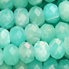 1 Strang (~39cm) echter Amazonit Steinperlen, facettierte Rondellen ~3x5mm