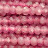 1 Strang (~39cm) echter rosa Turmalin Steinperlen, facettierte Rondellen ~3x2mm