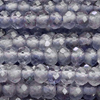 1 Strang (~38,5cm) echter Iolith Steinperlen, facettierte Rondellen ~3x2mm