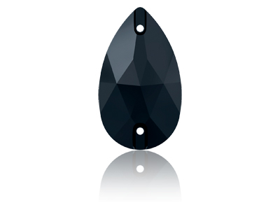Swarovski Aufnähstein Tropfen 3230 Größe 28x17mm Farbe: Jet 