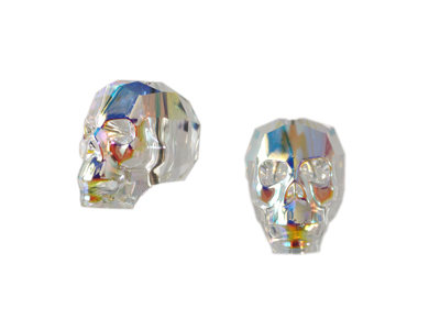 Swarovski Skull Bead 13mm Crystal AB