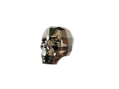 Swarovski Skull Bead 13mm Crystal Metallic Light Gold 2x