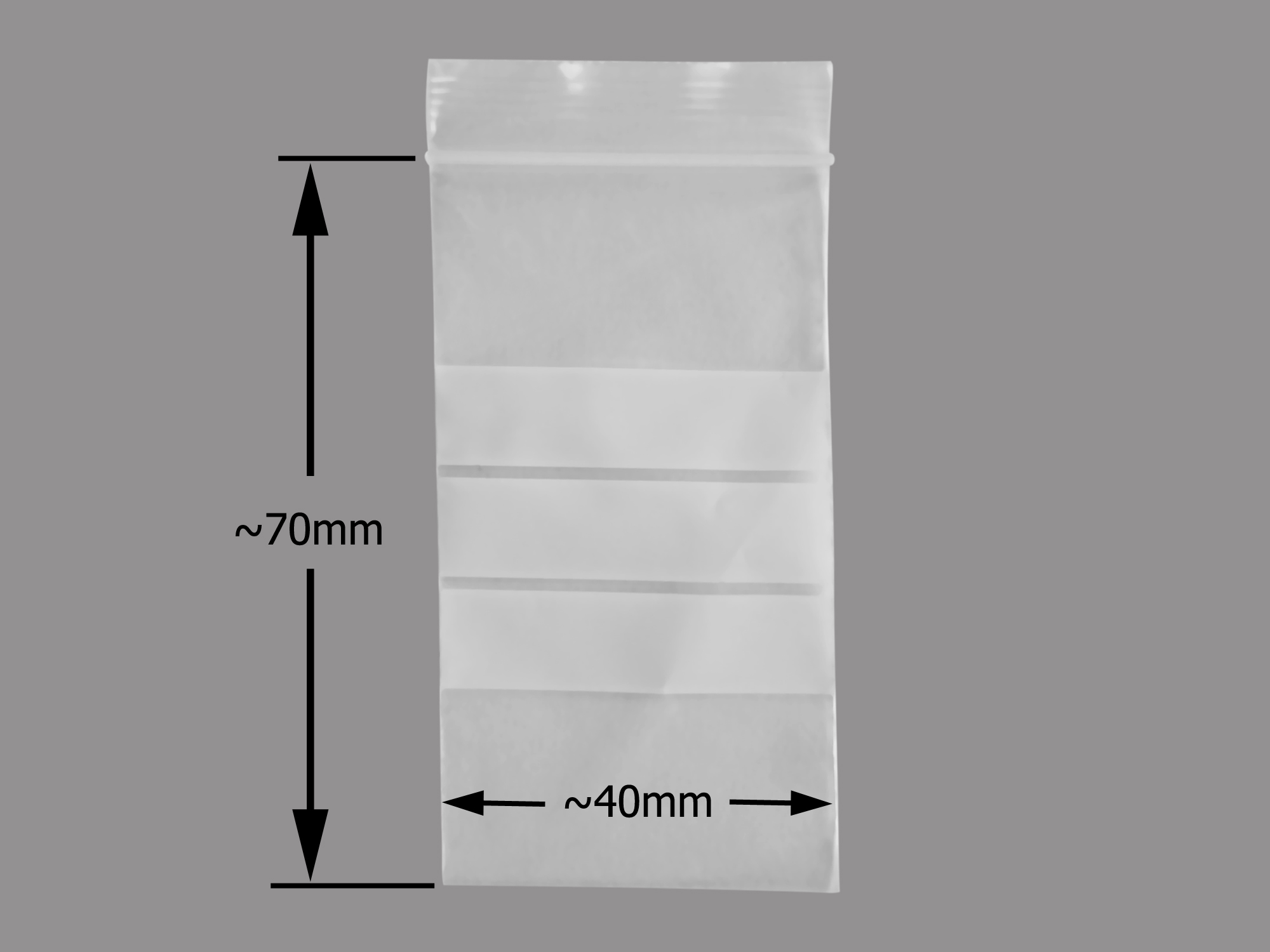 kleine Druckverschlussbeutel 40x70mm mit 3 Beschriftungsfeld