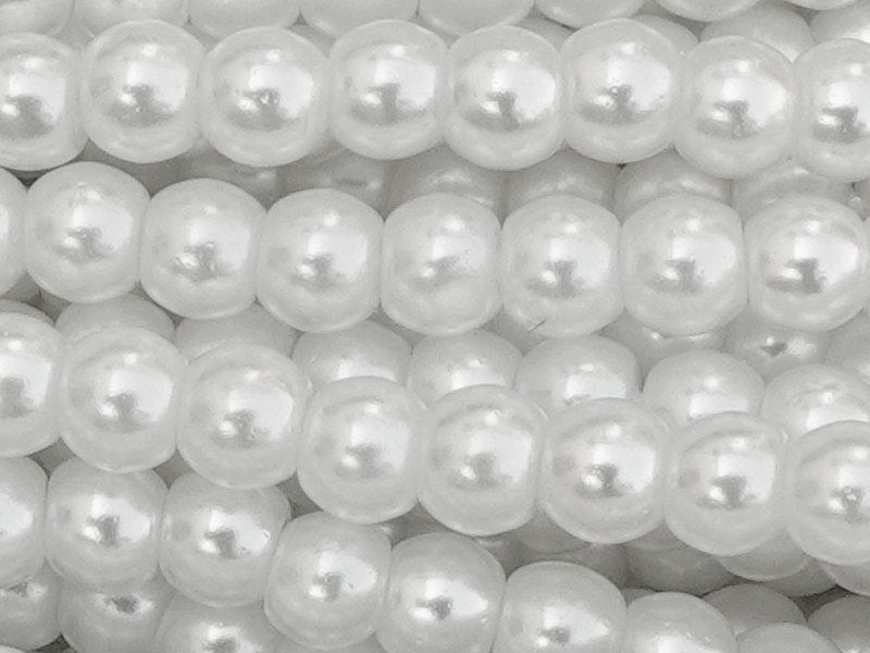 Glaswachsperlen 3mm rund weiß zum Basteln und Schmuckmachen