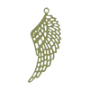 filigranes Ornament, Flügel ~35x15mm, Messing, Olivegrün matt