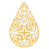 dünne Ornament Tropfen ~40x27mm, Messing, goldfarbig