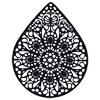 dünne Ornamente, Tropfen ~49x39mm, Messing, schwarz