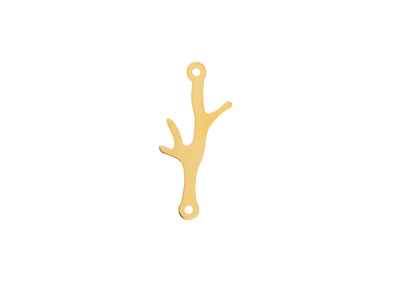 goldener Charm Anhänger Koralle mit zwei Ösen für Armbänder