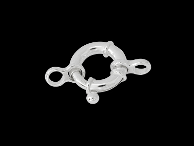 große 14mm Federring Schmuckschließe aus echtem 925 Silber