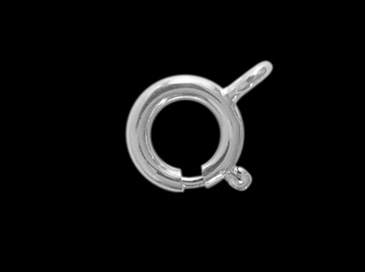 8mm Federring Schmuckschließe aus 925 echt Silber - Nahaufna