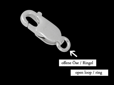 zarte Schließe aus echtem 925 Silber für Armbänder und Halsk