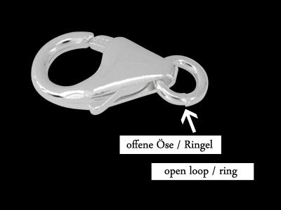 sehr kleine Karabinerschliee aus echt Silber fr Ketten und